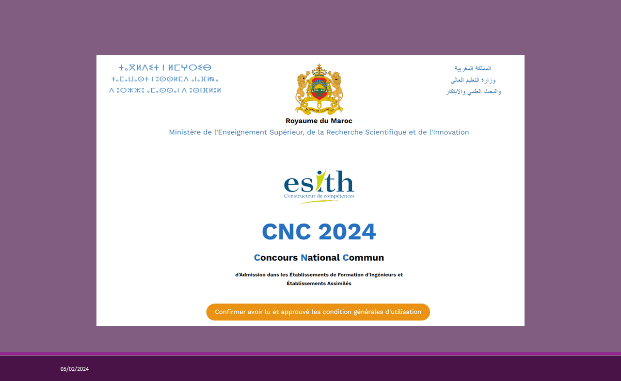 التسجيل في المباراة الوطنية المشتركة المدارس العليا للمهندسين بالمغرب CNC 2024. اخر أجل للترشيح عبر الأنترنت  04-03-2024.